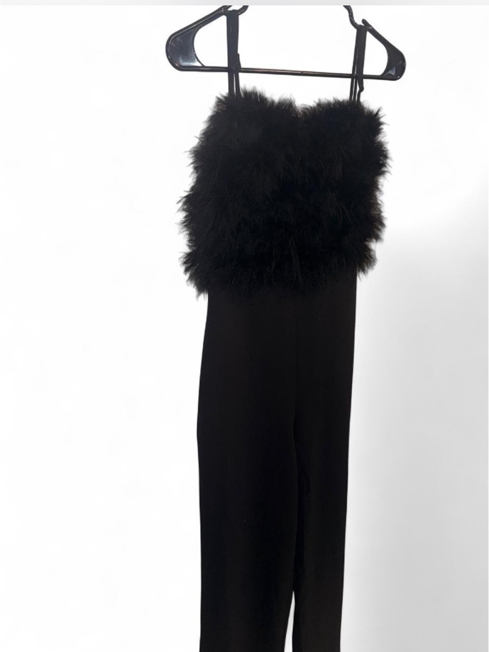 Black Feather Bust Jumpsuit